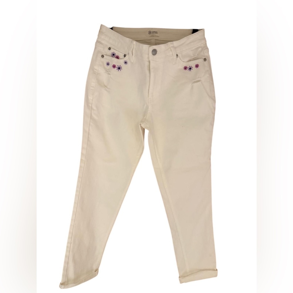 Candace Cameron Bure White Skinny Jeans Size 0 Plus High Rise Stretch Denim Chic